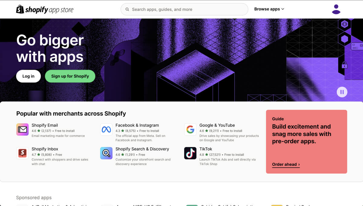 Shopify's app store