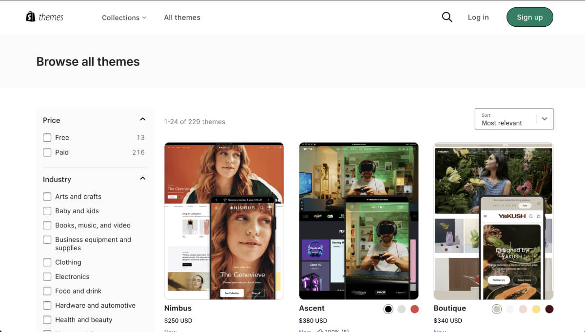 Shopify themes