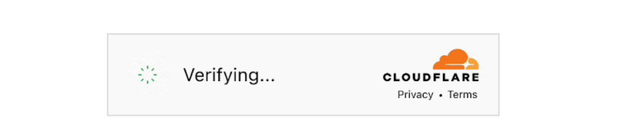 The Cloudflare Turnstile verification screen.