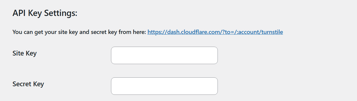 Configuring the Simple Cloudflare Turnstile plugin.