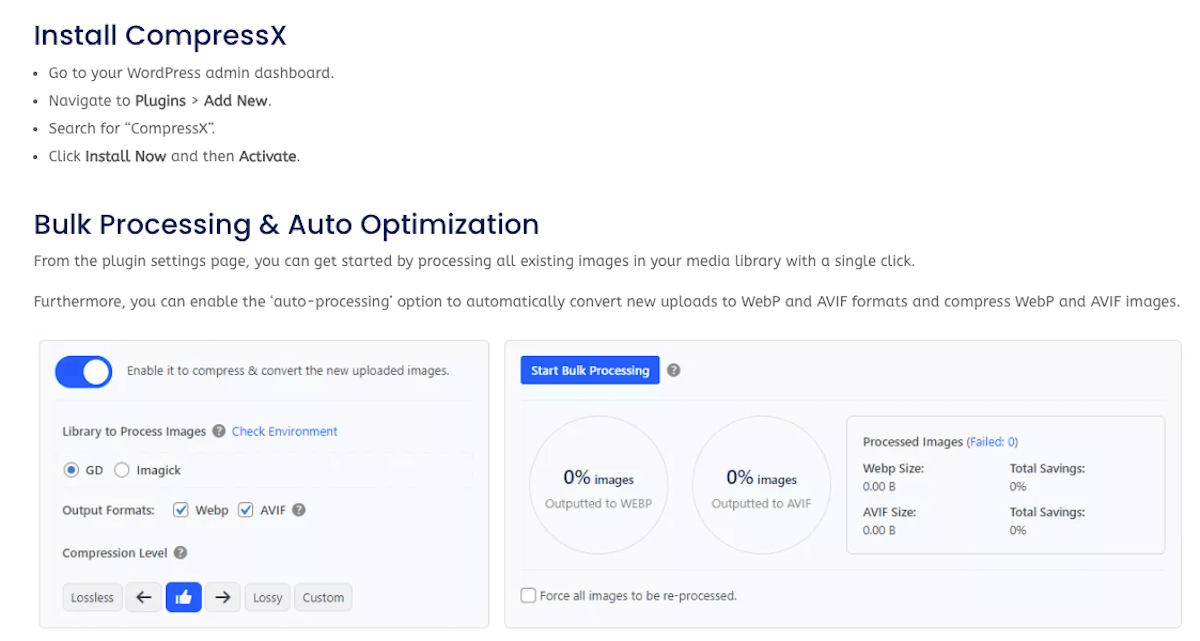 The CompressX documentation site.