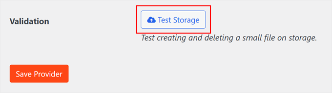 Testing the remote storage connection in Duplicator