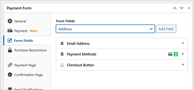 Add form fields in WP Simple Pay