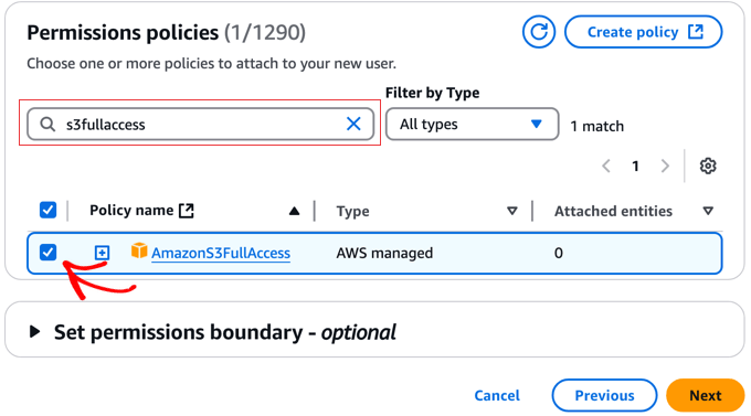 Selecting AWS Permissions Policies