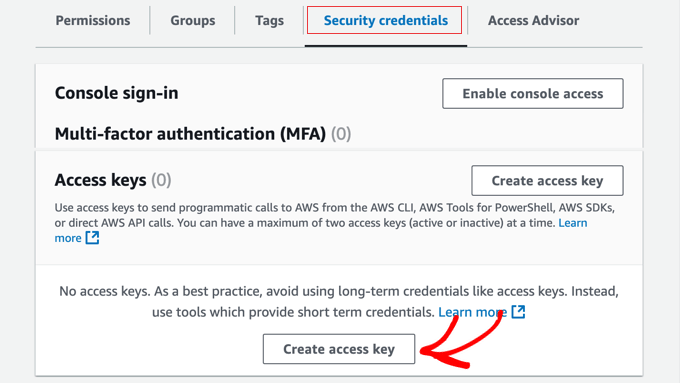 Create an AWS Access Key